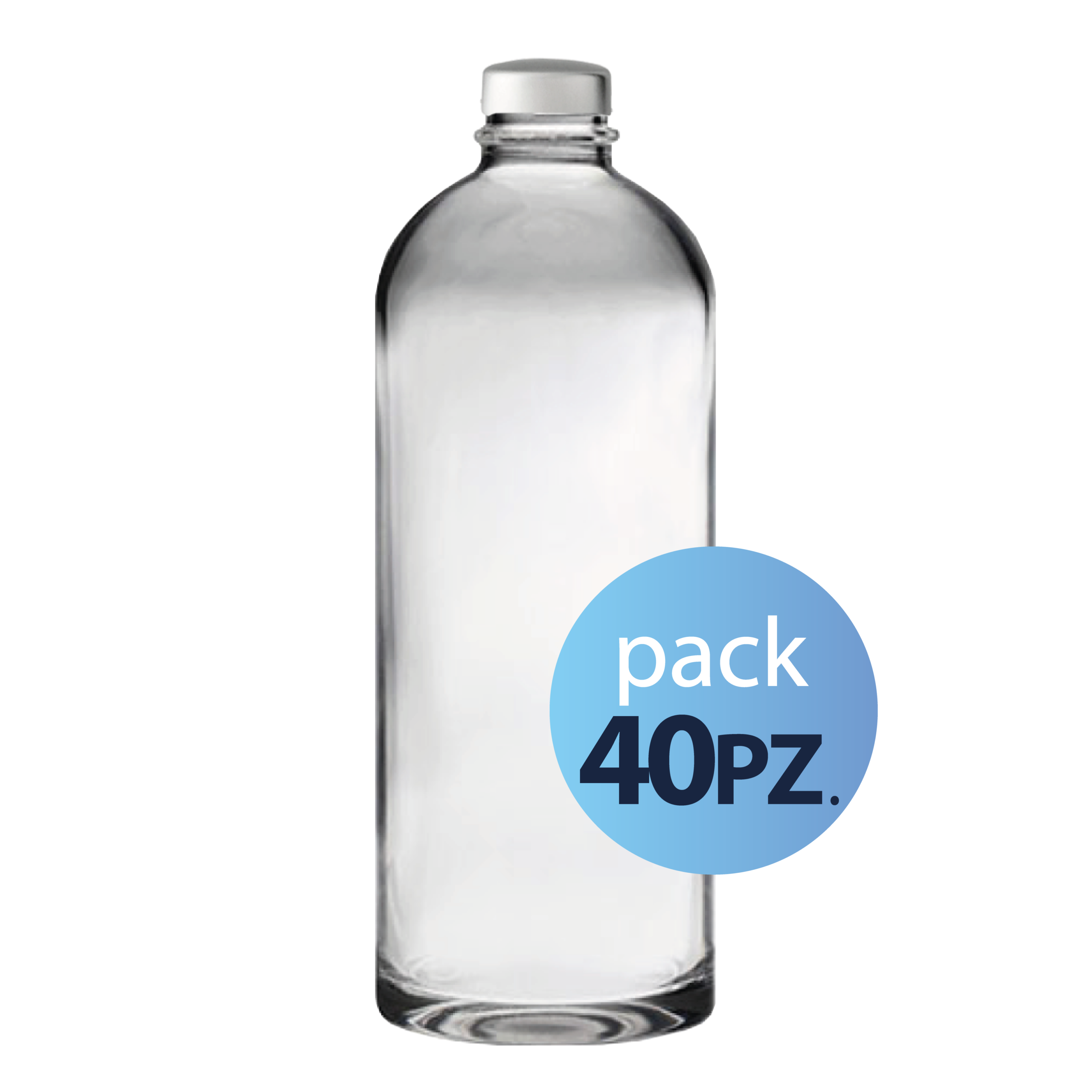 331491 Pack 40pz. - Bottiglia Puffy 75cl. con tappo Argento - immagine 1