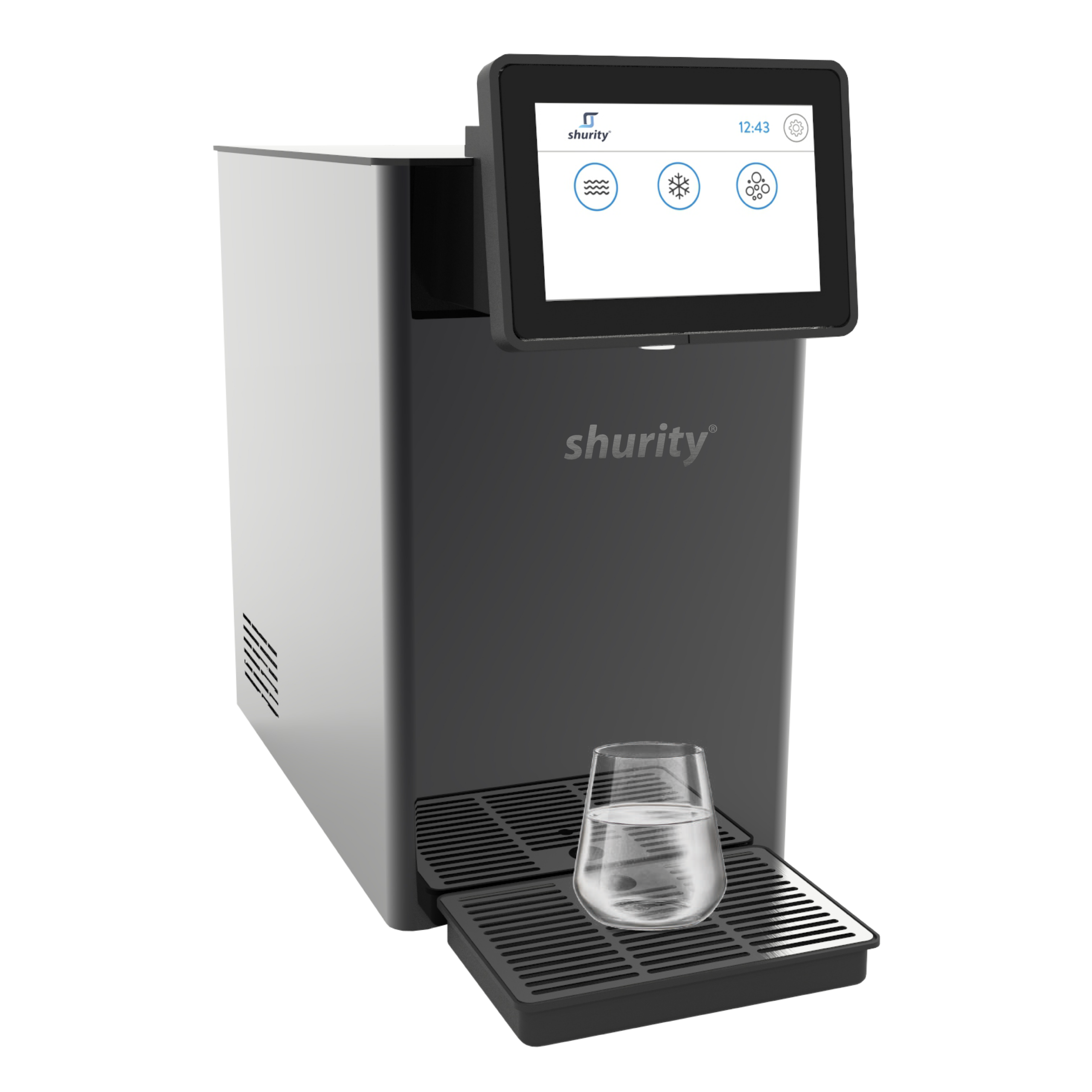 330597_330598_330599 Shurity Kansas Electronic Refrigeratore acqua con Filtrazione Sopralavello 50Lt/h. Nero con Display e Porzionatore - 3 Vie Liscia ambiente, fredda e gassata - immagine 1