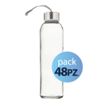Pack 48pz. - Borraccia Elegance in vetro 500ml. Con Tappo Argento