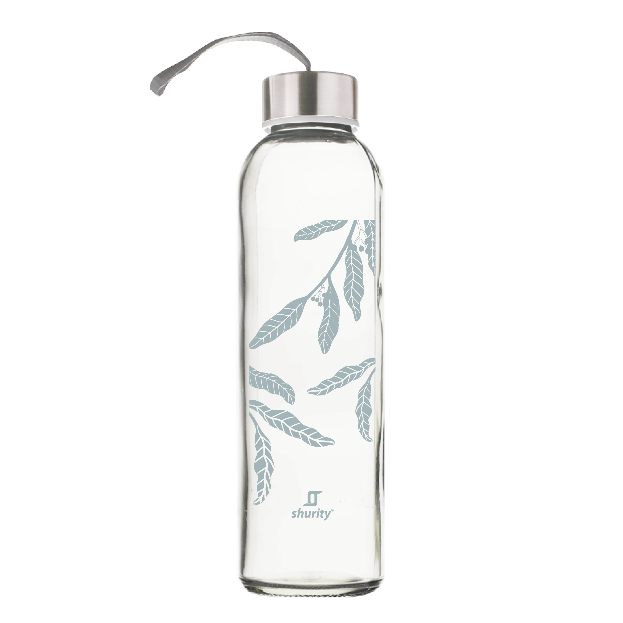 331523 Shurity Elegance Borraccia in vetro 500ml. Con Tappo Argento - immagine 1