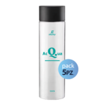 Pack 5pz. - Bottiglia Shurity Cilinder 50cl. Personalizzata Trasparente Acqua Liscia con Tappo Nero