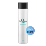 Pack 10pz. - Bottiglia Cilinder 75cl. Personalizzata Trasparente Acqua Liscia con Tappo Nero  (NO LOGO SHURITY)