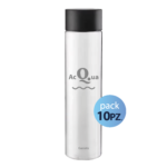 Pack 10pz. - Bottiglia Cilinder 75cl. Personalizzata Trasparente Acqua Gassata con Tappo Nero (NO LOGO SHURITY)