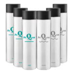 Pack Misto 6pz. - Bottiglia Shurity Cilinder 75cl. Personalizzata Trasparente Acqua Liscia / Acqua Gassata con Tappo Nero (NO LOGO SHURITY)