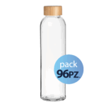 Pack 96pz. - Borraccia in vetro Elegance in vetro 500ml. Con Tappo in Plastica
