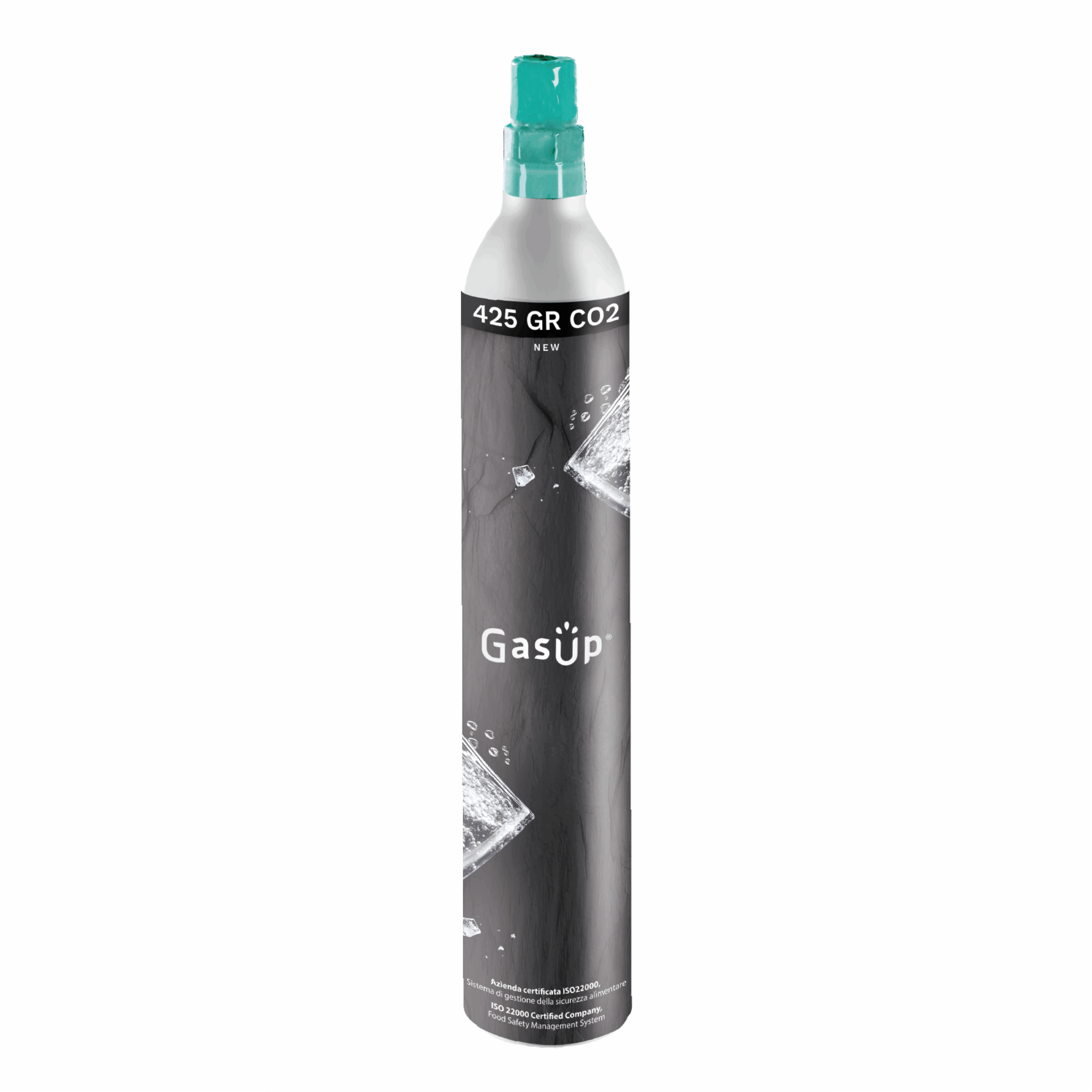 331721 Bombola Co2 in alluminio ricaricabile 425Gr. Per gasatori acqua Gas Up - Attacco ACME - immagine 1