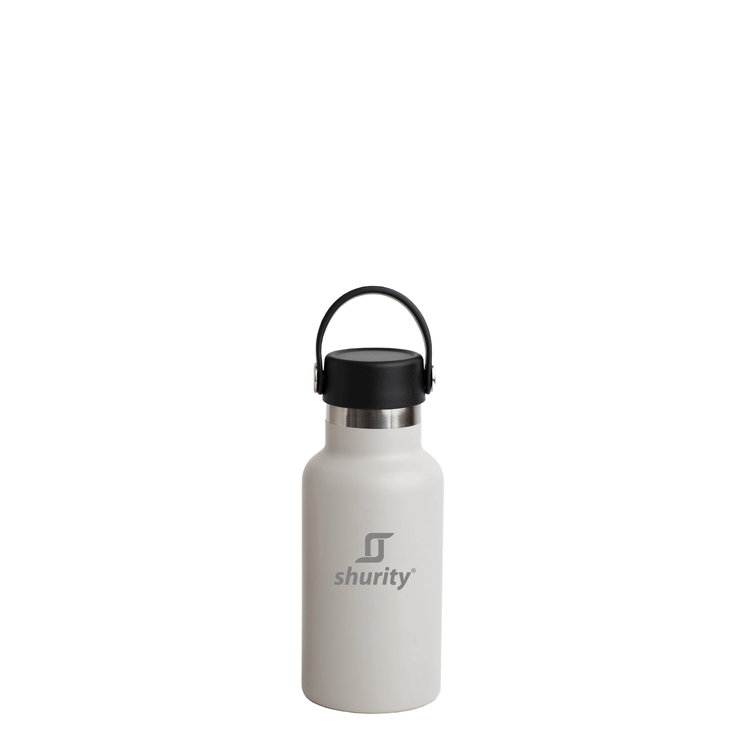 331752-GR-SH Shurity Water Go Sport Borraccia Termica Acciaio inox con rivestimento in ceramica 350ml. Grigio Tortora con doppio tappo - immagine 1