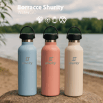 Shurity Water Go Sport Borraccia Termica Acciaio inox con rivestimento in ceramica 350ml. Grigio Tortora con doppio tappo - immagine 4