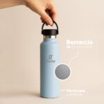 Shurity Water Go Sport Borraccia Termica Acciaio inox con rivestimento in ceramica 350ml. Grigio Tortora con doppio tappo - immagine 5