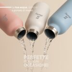 Shurity Water Go Sport Borraccia Termica Acciaio inox con rivestimento in ceramica 350ml. Grigio Tortora con doppio tappo - immagine 9