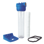 Shurity Kit Filtrazione Completo 3 pezzi 20” IN-OUT 1“ Trasparente