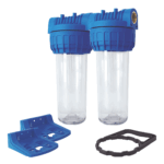 Shurity Kit Doppia Filtrazione 3 pezzi 9”3/4 IN-OUT 1“ Trasparente