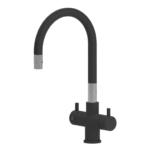 Puritek Snake Rubinetto da cucina Sottofinestra con canna snodabile 3 vie 3/8” Nero Opaco