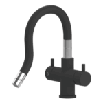 Shurity Snake Rubinetto da cucina Sottofinestra con canna snodabile 3 vie Nero Opaco - immagine 2