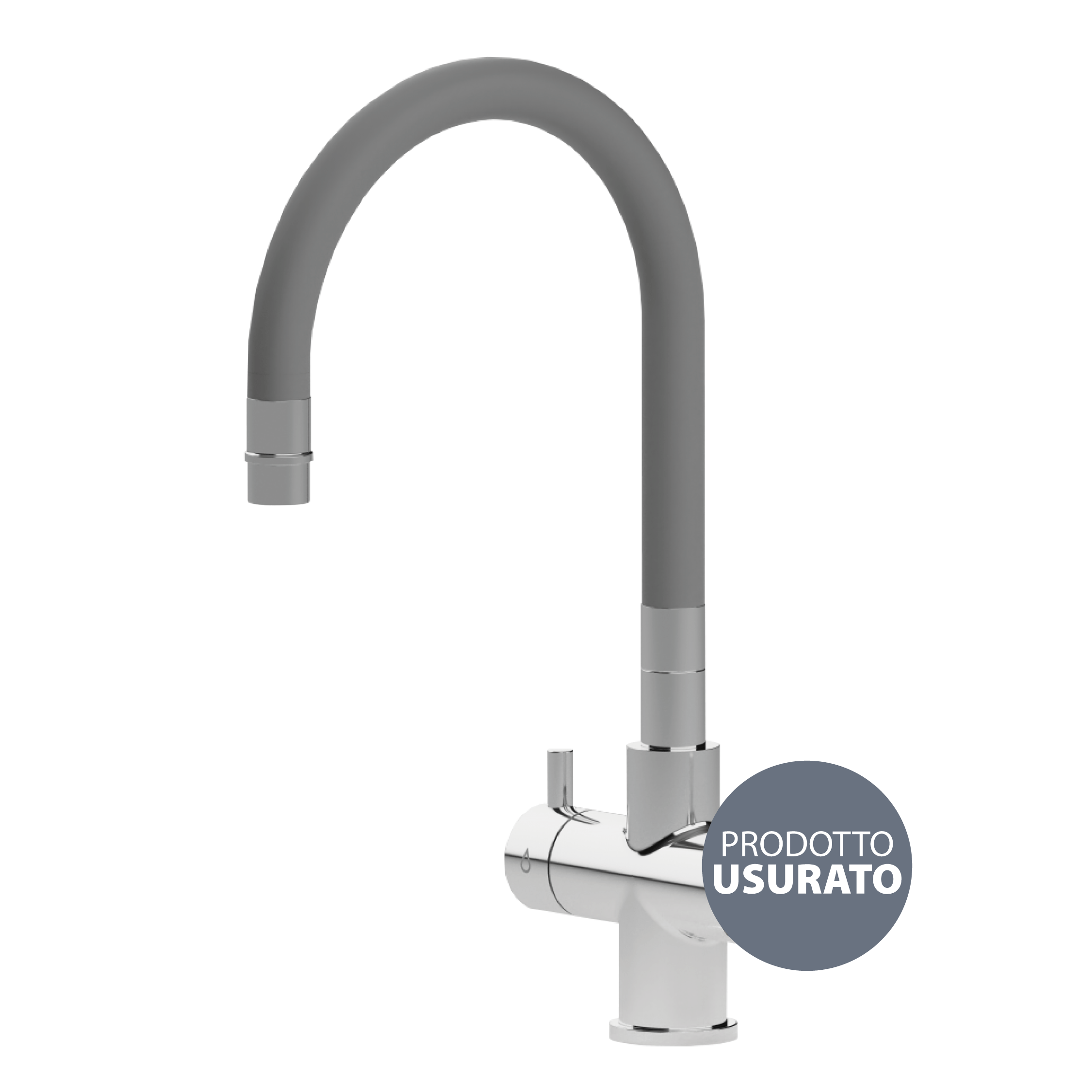 snake Shurity Snake Rubinetto da cucina Sottofinestra con canna snodabile 5 vie 3/8” Cromo/Grigio – Prodotto con segni d’usura - immagine 1