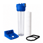 Kit filtrazione Completo 3 pezzi 20” IN-OUT 1/2“ trasparente