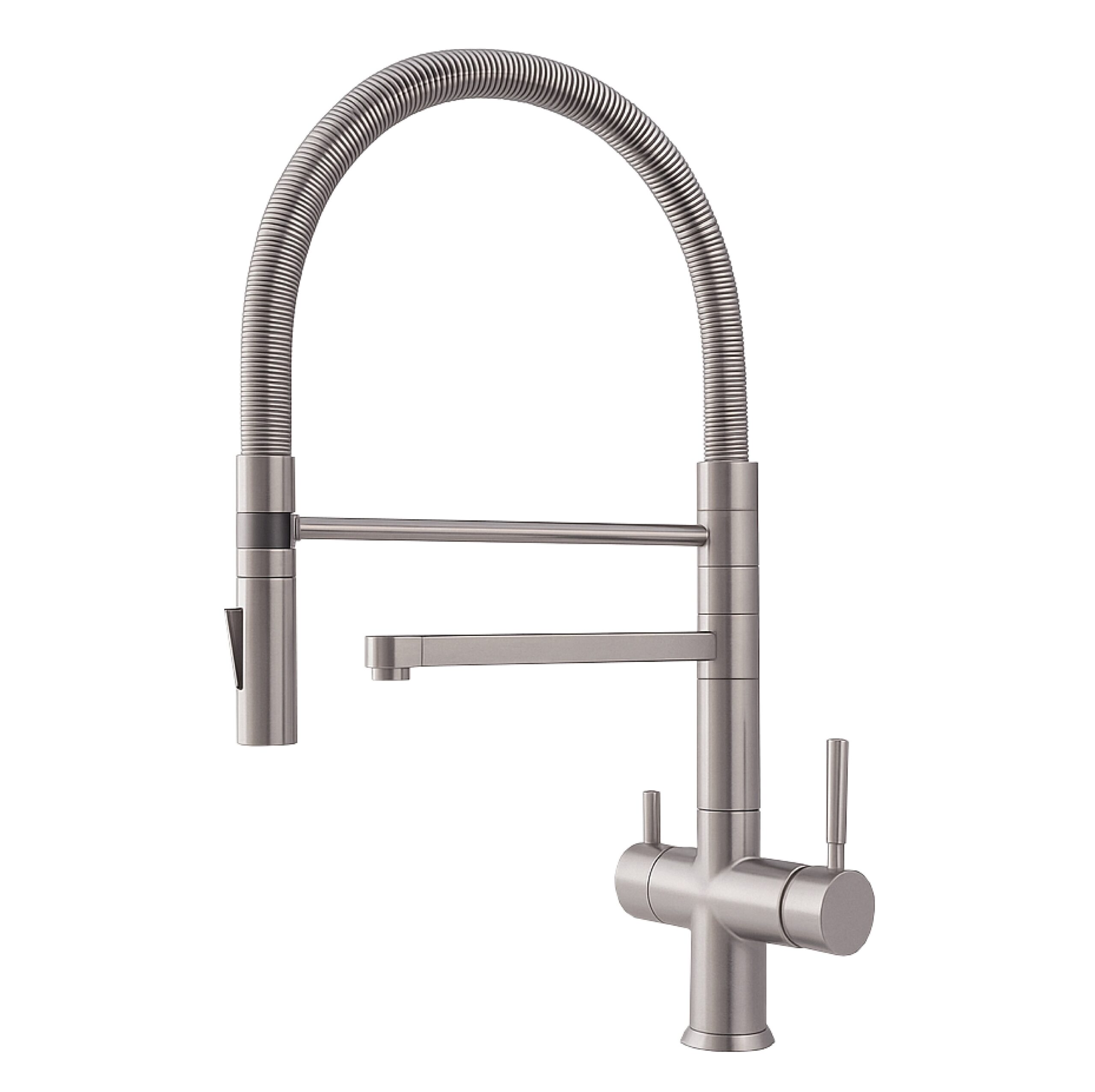 331871-SS Shurity 362 Rubinetto da cucina con Doccetta a molla 3 vie Acciaio Inox Satinato - immagine 1