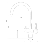 Shurity 354 Rubinetto da cucina 3 vie Acciaio Inox Nickel Spazzolato - immagine 2