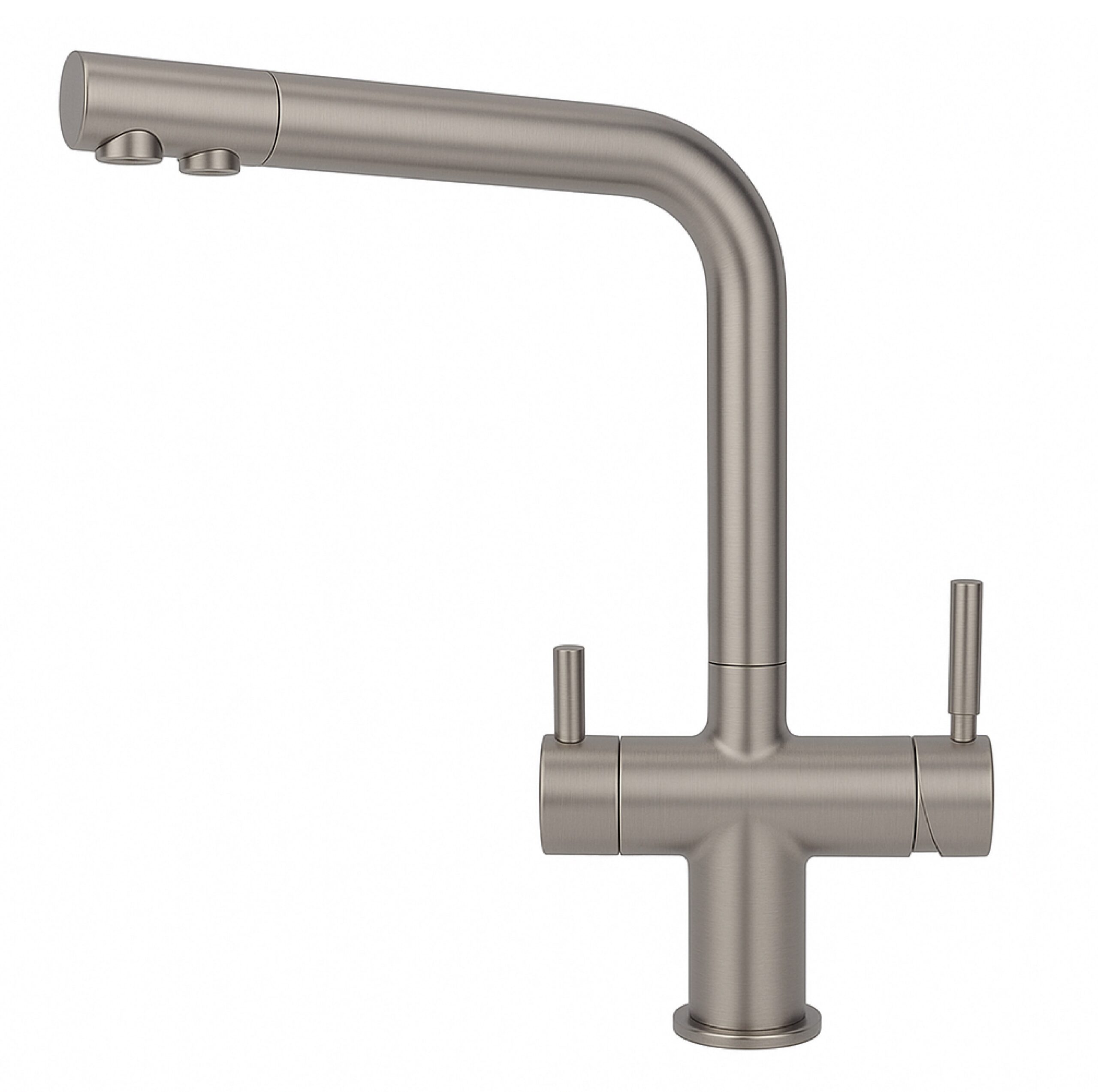 331978-NK Shurity 424 Rubinetto da cucina 4 vie Acciaio Inox Nickel Spazzolato - immagine 1