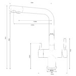 Shurity 424 Rubinetto da cucina 4 vie Acciaio Inox Nickel Spazzolato - immagine 2