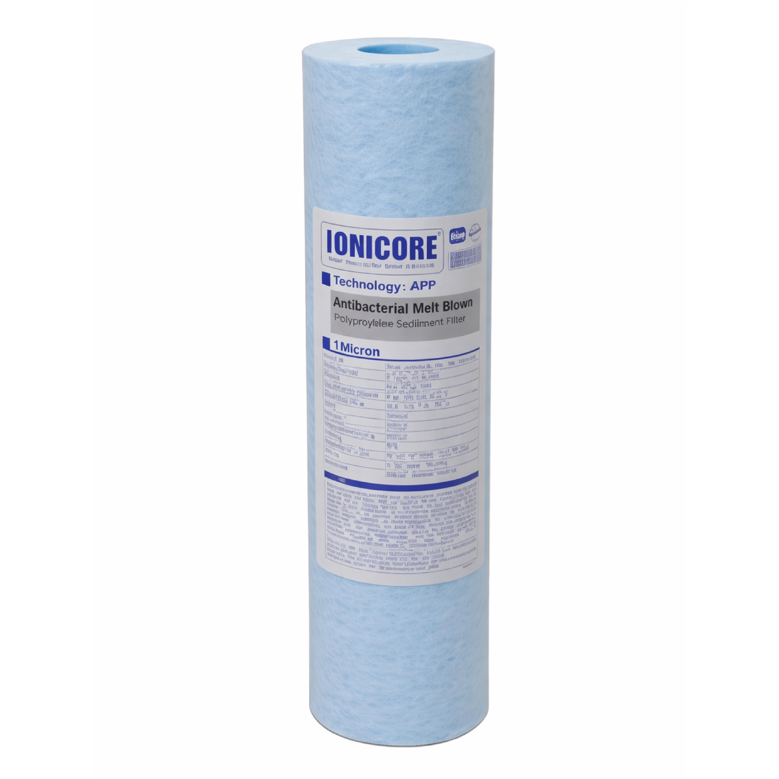 331116 Ionicore cartuccia Blue Polipropilene soffiato antibatterico 10" - 1 micron - immagine 1