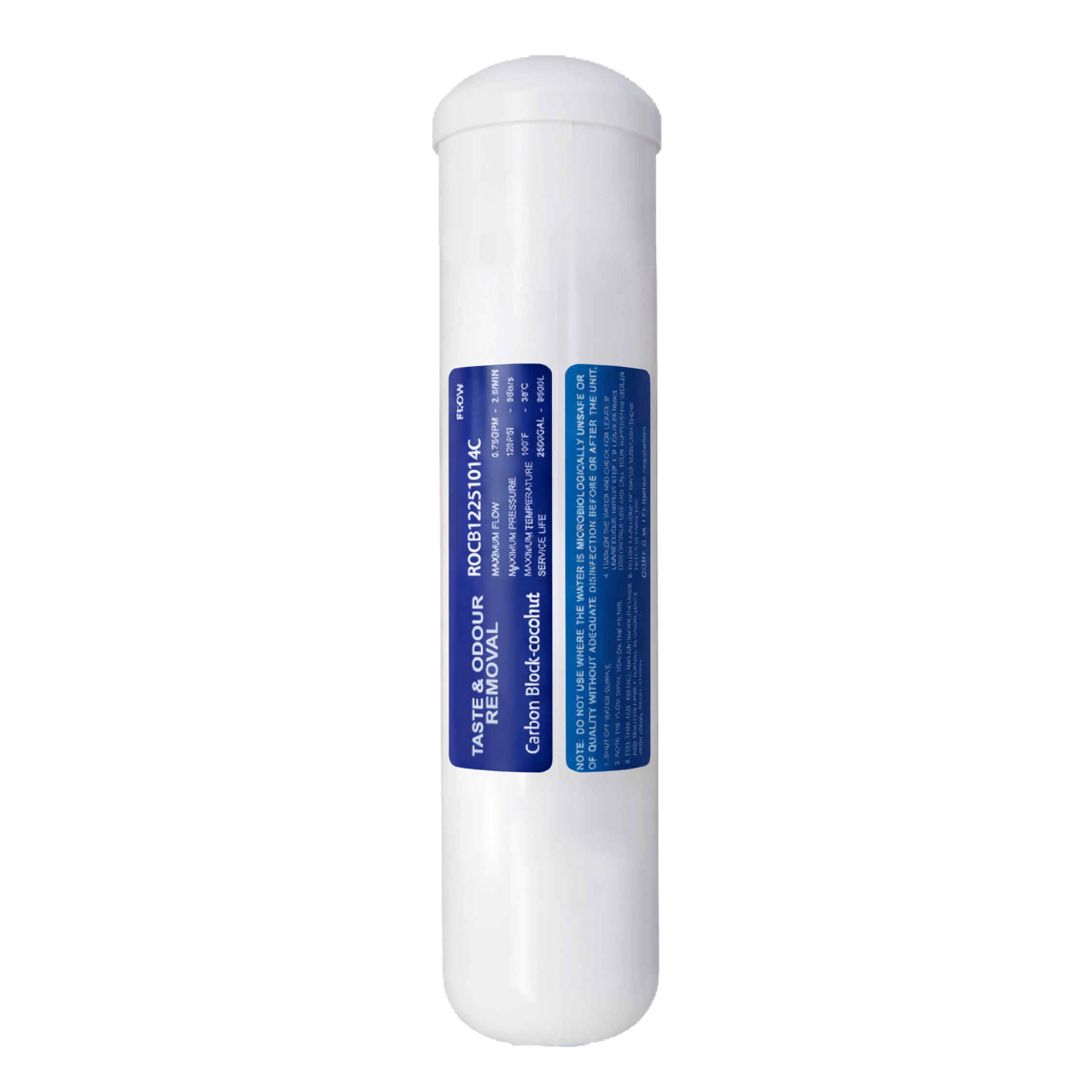 332234 Filtro In-Line Carbon Block al Cocco 12”x2,5” Attacco 1/4” Filettato - immagine 1