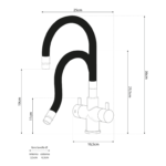 Shurity Snake Rubinetto da cucina Sottofinestra con canna snodabile 4 vie Nero Opaco - immagine 3