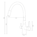 Shurity Flexi Rubinetto da cucina 3 vie Cromo/Bianco - immagine 2