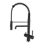 Shurity 395 Rubinetto da cucina con Doccetta a molla 3 vie 3/8” Nero Opaco