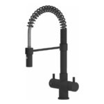Shurity Milano Rubinetto da cucina a molla 3 vie 3/8” Nero Opaco