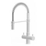 Shurity Milano Rubinetto da cucina a molla 3 vie 3/8” Bianco Opaco