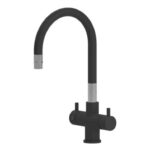 Shurity Snake Rubinetto da cucina Sottofinestra con canna snodabile 5 vie 3/8” Nero Opaco