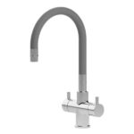 Shurity Snake Rubinetto da cucina Sottofinestra con canna snodabile 5 vie 3/8” Cromo/Grigio