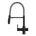 Shurity 488 Rubinetto da cucina con Doccetta 4 vie Acciaio Inox Senza metalli pesanti 3/8” Nero Opaco