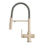 Shurity 488 Rubinetto da cucina con Doccetta 4 vie Acciaio Inox Senza metalli pesanti 3/8” Granito Avena