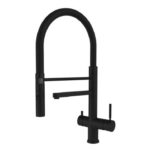 Shurity 580 Rubinetto da cucina con Doccetta in gomma 5 vie Acciaio Inox Senza metalli pesanti 3/8” Nero Opaco