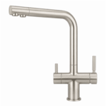 Puritek 384 Rubinetto da cucina 3 vie Acciaio Inox Nickel Spazzolato