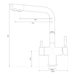 Shurity 384 Rubinetto da cucina 3 vie Acciaio Inox Nickel Spazzolato - immagine 2