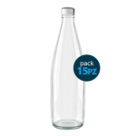 Pack 15pz. - Bottiglia in vetro per Acqua One 1litro con tappo Argento