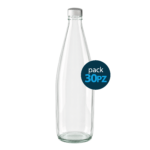 Pack 30pz. - Bottiglia in vetro per Acqua One 1litro - con tappo Argento