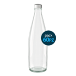 Pack 60pz. - Bottiglia in vetro per Acqua One 1litro - con tappo Argento