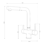 Puritek 382 Rubinetto da cucina con Doccetta estraibile 3 vie 3/8” Grigio - immagine 2