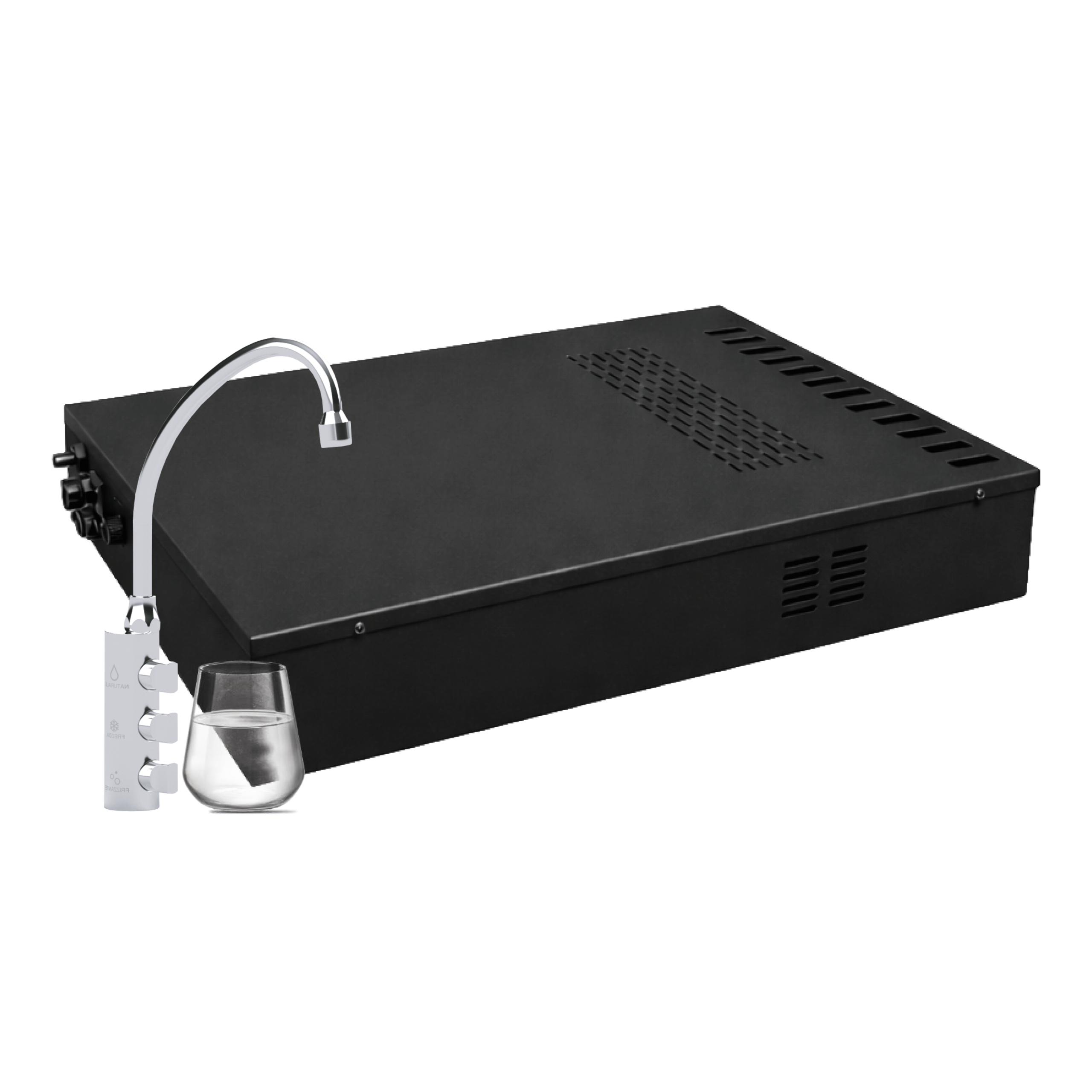 ida slim Puritek Micro Fresh Home Silm Frigogasatore acqua con Filtrazione Sottozoccolo - 3 vie, Liscia, Gassata e Fredda - BLACK EDITION - immagine 1