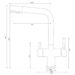 Shurity 524 Rubinetto da cucina 5 vie Acciaio Inox Bianco - immagine 2